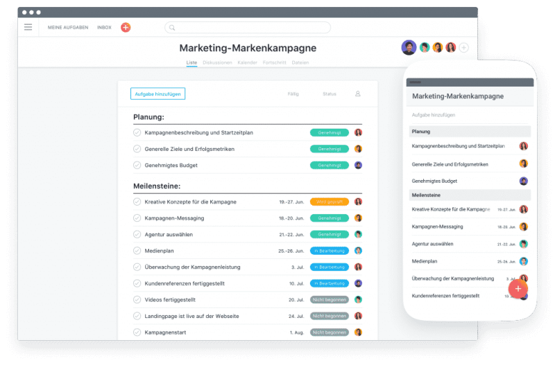 Asana Projektmanagement