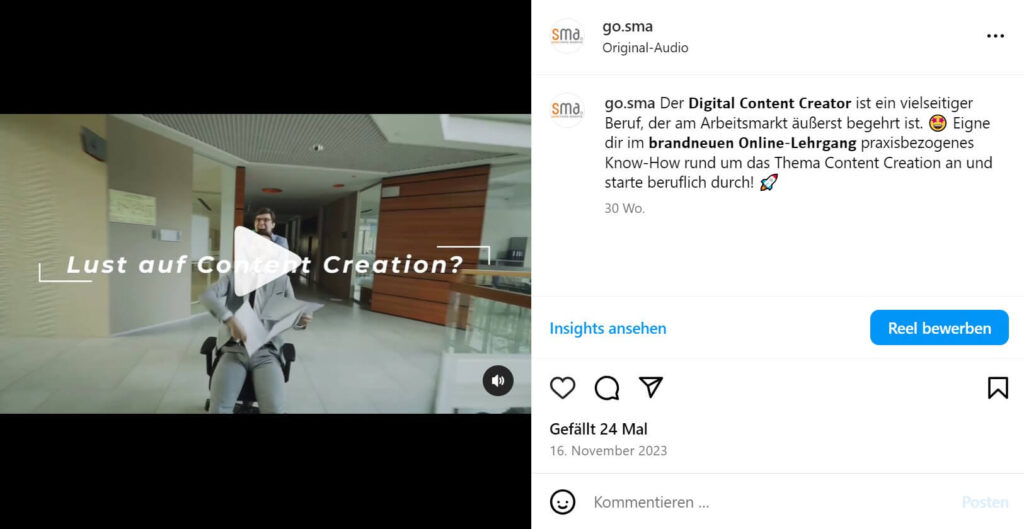 Instagram Strategie - Instagram Post zum Digital Content Creator Video