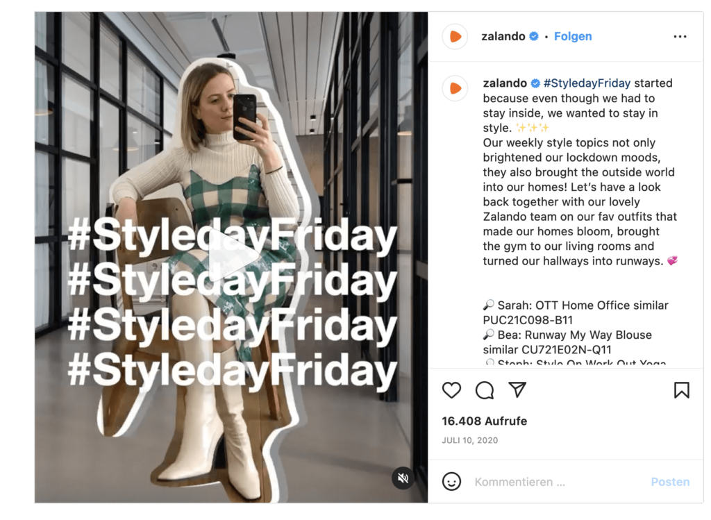 Instagram Marketing von Zalando