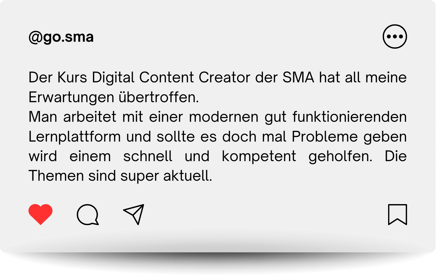 Testimonial Social Media Akademie Digital Content Creator